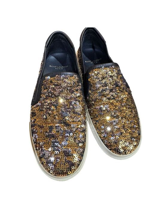 Saint Laurent Shoes - Saint Laurent Sequin Skate Sneakers in Box with COA